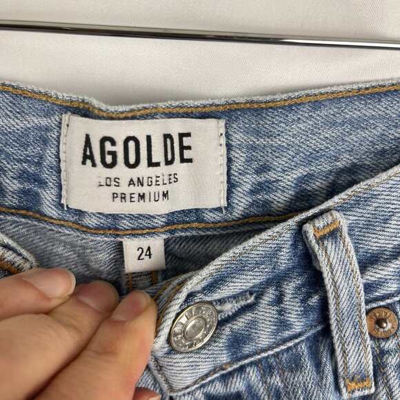 Agolde Jamie High-Rise Distressed Jeans Womens Size 24 - Picture 5 of 13